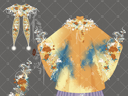 漢服設(shè)計 | 中秋套裝（個人主頁-ZNjc5MDgzMjg=） - 傳統(tǒng)/民族服飾 - 站酷設(shè)計師YILLIER原創(chuàng)素材 - 站酷ZCOOL