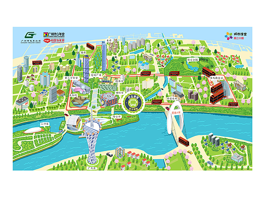 广州海心沙地图设计