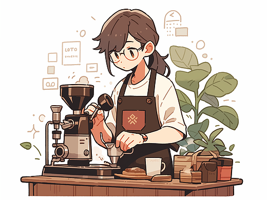 一些平面咖啡师头像(个人主页-ZNjc2MzkzNDg=) - 创作习作 - 站酷设计师阿喵F原创素材 - 站酷ZCOOL