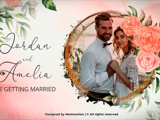 AE模板 | 浪漫婚礼视频回忆录国际高级花卉字幕复古