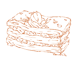 原創(chuàng)仿鋼筆淡彩甜點線稿