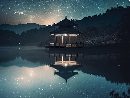 夜景亭子