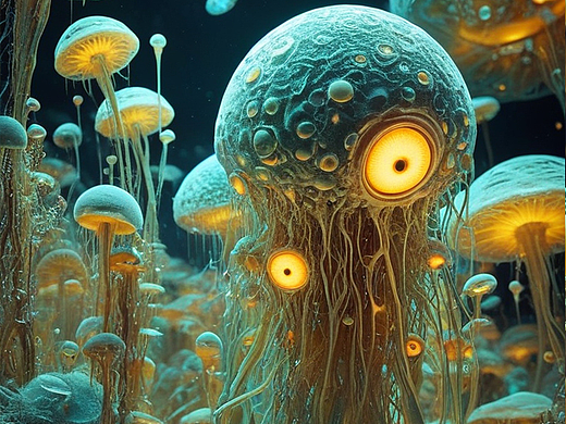 未来太空有眼睛的神秘生物