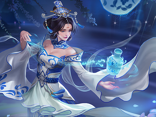 三国杀【一将成名-国潮典韵】-族吴苋  青花瓷皮肤