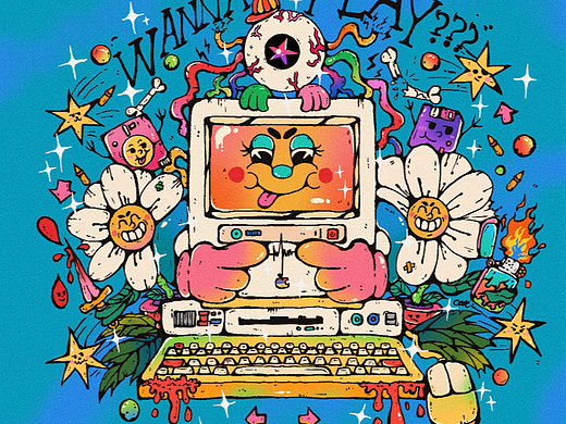 小花浪 X 近期复古插画作品合集