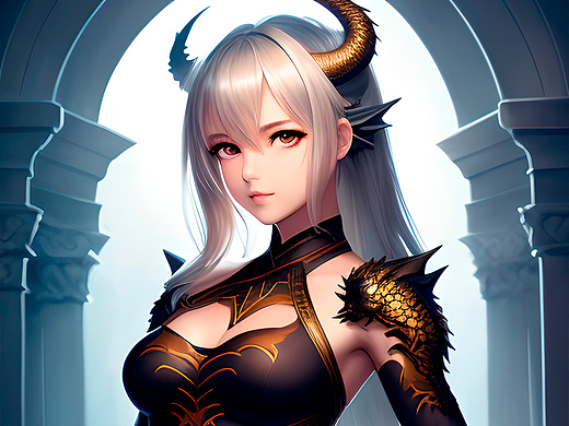 【AI绘画作品-15】龙女