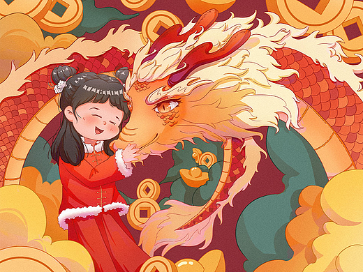 龙年红包封面（个人主页-ZNjc3NTQxNTY=） - 创作习作 - 站酷设计师七鲤sve原创素材 - 站酷ZCOOL