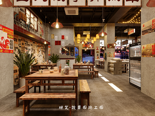 好像穿越了！怀旧集市风的鸡公煲餐馆