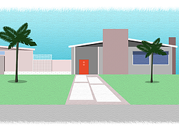 插画风格的小房子