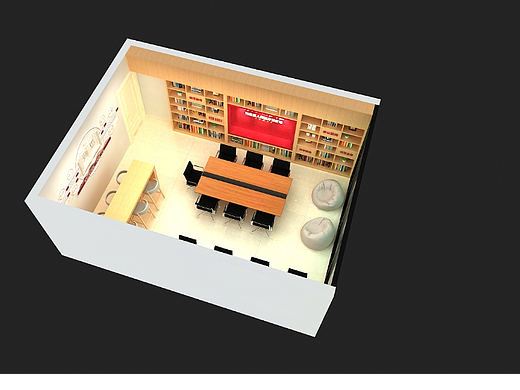 职工书屋设计3d效果图