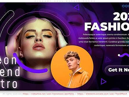 AE模板 | 潮流美妆模特产品简介艺术霓虹灯效果特效