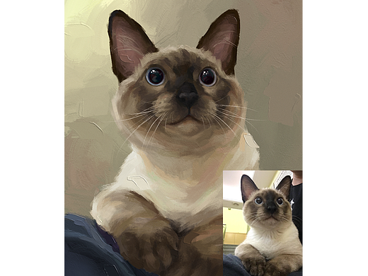 宠物油画插画定制
