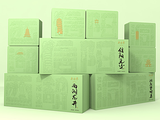 绿茶系列产品|吴裕泰茶叶包装设计