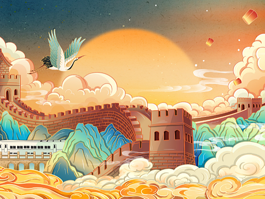 国潮插画-中式白酒包装