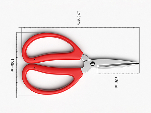 家用红柄剪刀建模详情