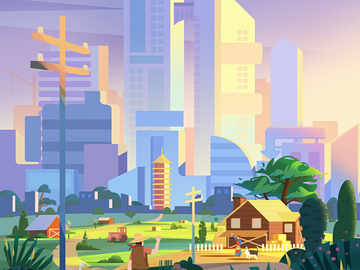 第一张扁平风室外场景