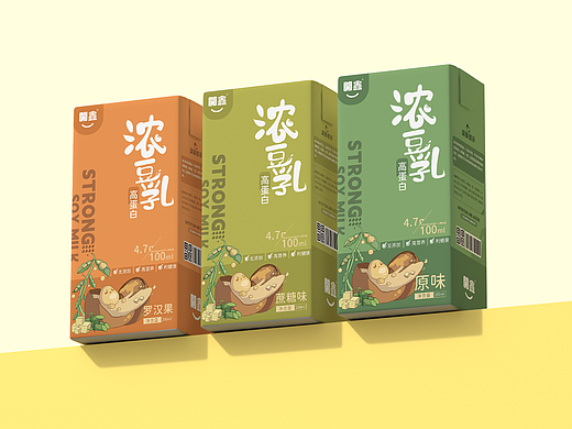 開鑫×浓豆乳｜三味插画包装