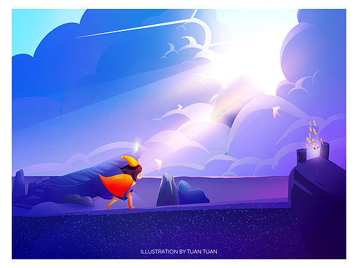 探險(xiǎn)之旅｜場(chǎng)景插畫(huà)｜光遇｜同人（個(gè)人主頁(yè)-ZNjE5MTAzMjg=） - 創(chuàng)作習(xí)作 - 站酷設(shè)計(jì)師Tuantuant9原創(chuàng)素材 - 站酷ZCOOL