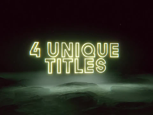 AE模板 | 霓虹灯闪烁文字logo映射投影