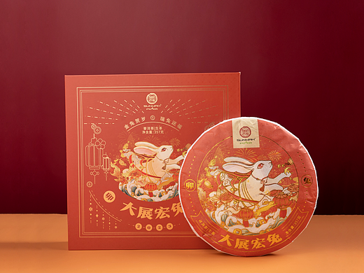 包装设计 | 大展宏兔普洱茶茶饼包装