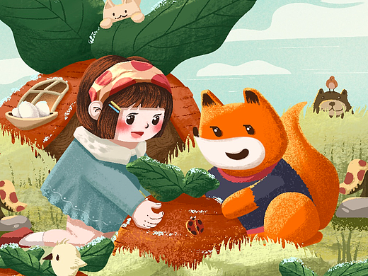 手绘插画节气-立冬