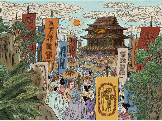 嫘祖?zhèn)髡f （長圖）（個人主頁-ZNjU4MTI4OTI=） - 商業(yè)插畫 - 站酷設(shè)計師Heather777原創(chuàng)素材 - 站酷ZCOOL