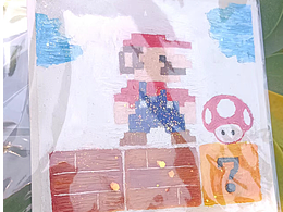 油畫棒馬賽克-超級瑪麗