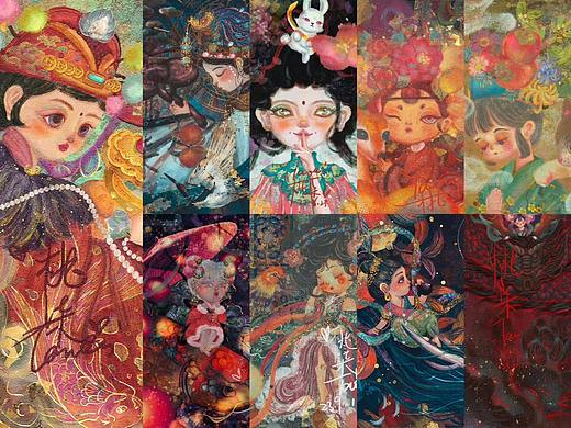 新年多巴胺小神仙岩彩贺春图（整理）