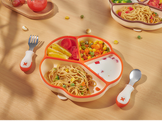 产品拍摄儿童辅食餐盘创意场景拍摄
