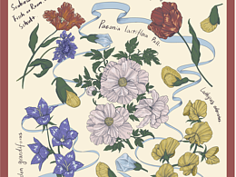 之前画的丝巾商稿