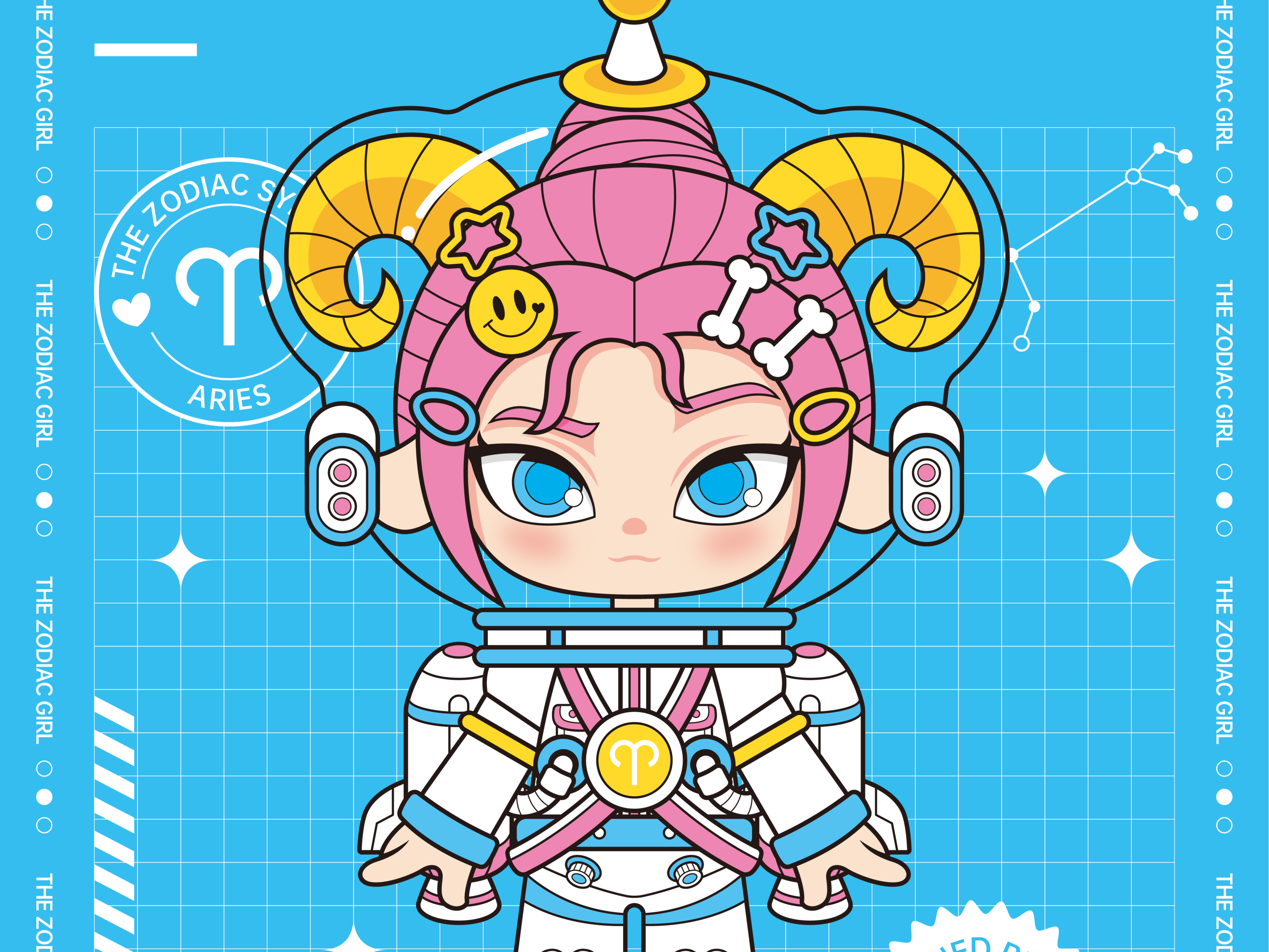 多巴胺十二星座女孩IP卡通形象