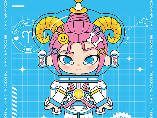 多巴胺十二星座女孩IP卡通形象