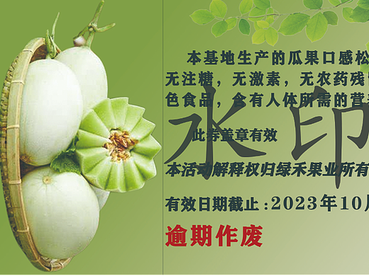 水果门票优惠券