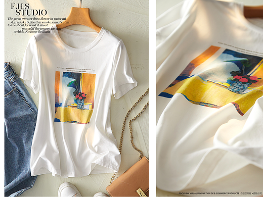 女装短袖平铺摆拍｜服装平铺拍摄｜凤凰摄专注服装摄影