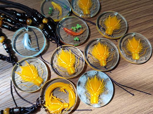 琉璃画珐琅玻璃工艺立体绘画吊坠