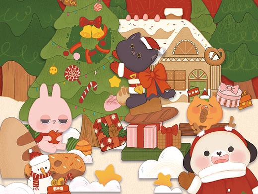 GOGO FRIENDS X 圣诞快乐动态插画