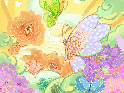 蝶恋花（个人主页-ZNjE1ODg1OTY=） - 创作习作 - 站酷设计师草莓小妹儿原创素材 - 站酷ZCOOL