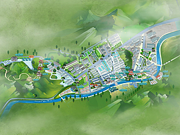 杭州手绘卡通地图制作导游图导览图景区地图酒店地图定制精美地图主题公园