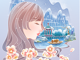 国潮插画四季主题——冬