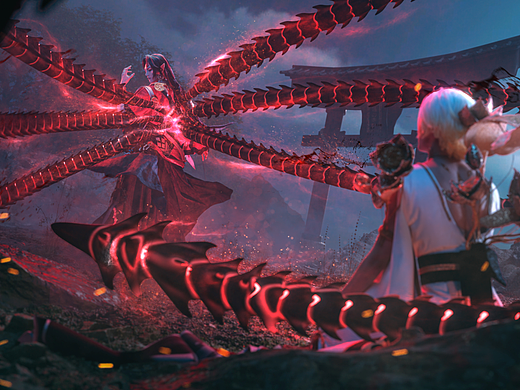 【COS合成摄影】阴阳师-阿修罗&帝释天。3D静态剧情
