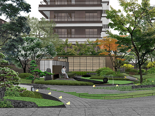 邢台天旭阖院大区景观SU模型下载