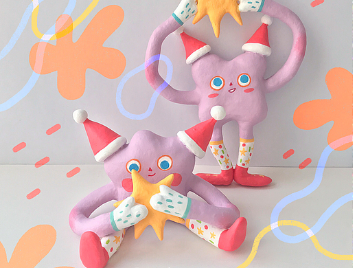 手作粘土—圣诞星人