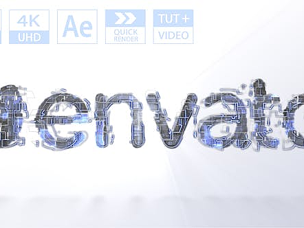 AE模板|高级动态数字方块线条加密技术标志LOGO演绎