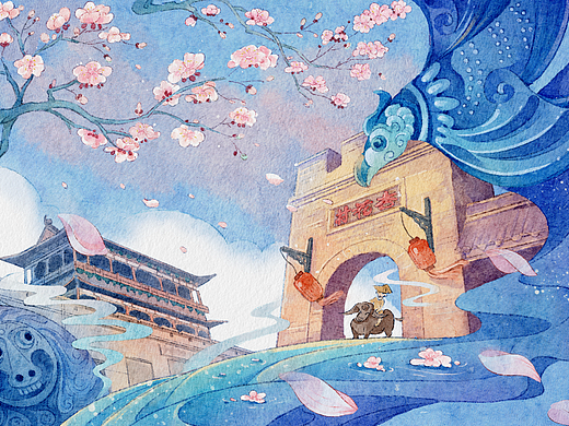 汾酒明信片—水彩风