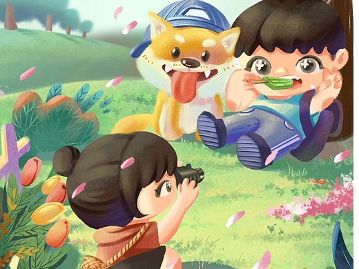 郊游（个人主页-ZNjMxMDU5OTI=） - 儿童插画 - 站酷设计师绵羊好闲原创素材 - 站酷ZCOOL