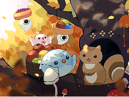 秋日小動(dòng)物插圖