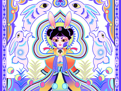 “兔儿神”IP插画
