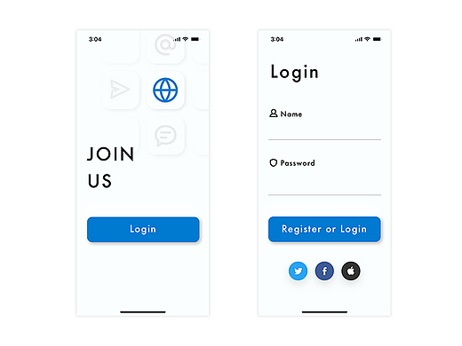 新拟态登陆注册页UI
