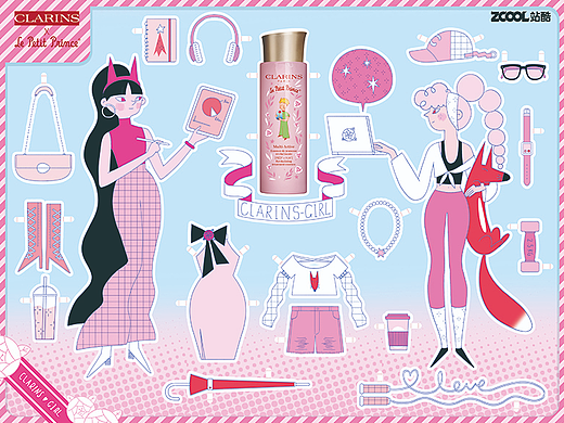 邂逅#粉嫩多巴胺少女#《粉红色的我们》（个人主页-ZNjU2Njg1OTY=） - 商业插画 - 站酷设计师超自然少年A原创素材 - 站酷ZCOOL