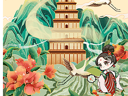 國潮西安大雁塔